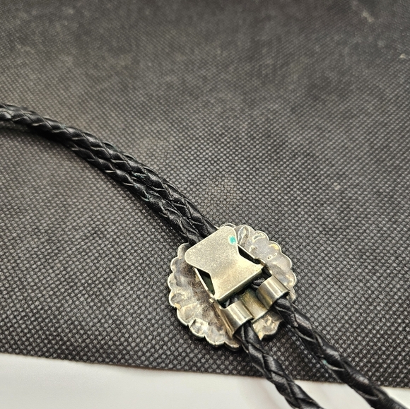 Vintage Zuni Multi Stone Inlay Sunface Bolo Tie - Picture 4 of 5